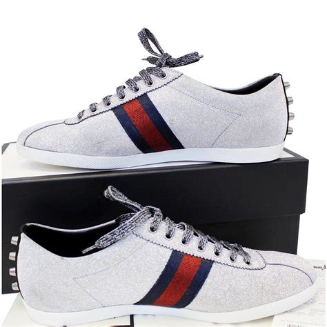 silver gucci sneakers|gucci crystal studded sneakers.